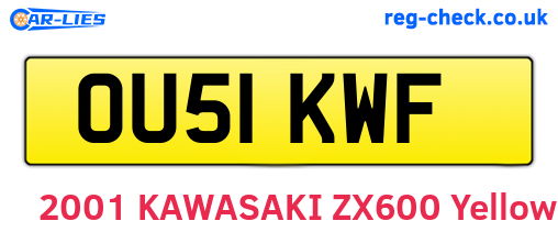 OU51KWF are the vehicle registration plates.