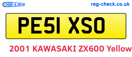 PE51XSO are the vehicle registration plates.