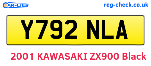 Y792NLA are the vehicle registration plates.