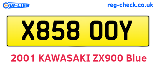 X858OOY are the vehicle registration plates.
