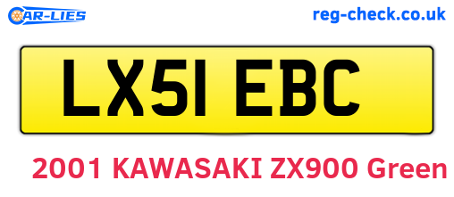 LX51EBC are the vehicle registration plates.