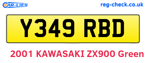 Y349RBD are the vehicle registration plates.