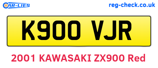 K900VJR are the vehicle registration plates.