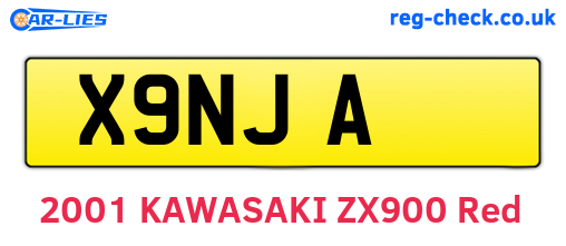 X9NJA are the vehicle registration plates.