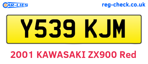 Y539KJM are the vehicle registration plates.