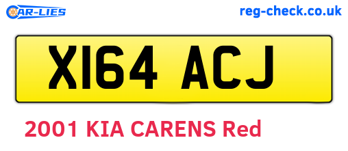 X164ACJ are the vehicle registration plates.