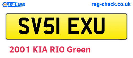 SV51EXU are the vehicle registration plates.