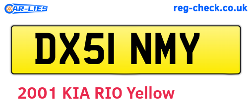DX51NMY are the vehicle registration plates.