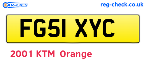 FG51XYC are the vehicle registration plates.