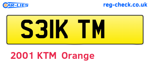 S31KTM are the vehicle registration plates.