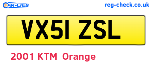 VX51ZSL are the vehicle registration plates.