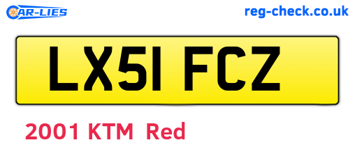 LX51FCZ are the vehicle registration plates.