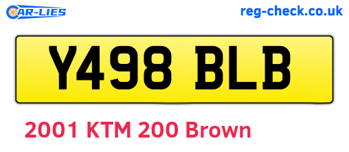 Y498BLB are the vehicle registration plates.
