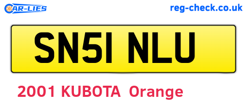 SN51NLU are the vehicle registration plates.