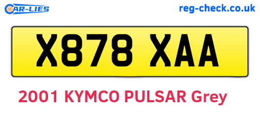 X878XAA are the vehicle registration plates.
