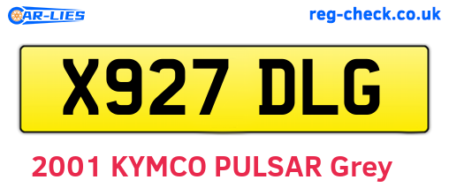 X927DLG are the vehicle registration plates.