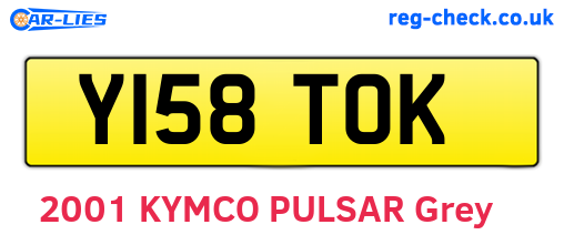 Y158TOK are the vehicle registration plates.