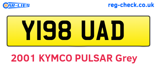 Y198UAD are the vehicle registration plates.