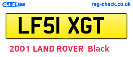 LF51XGT are the vehicle registration plates.