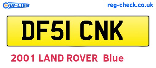 DF51CNK are the vehicle registration plates.