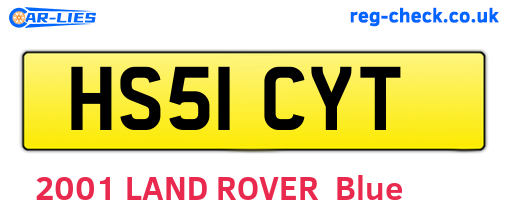 HS51CYT are the vehicle registration plates.