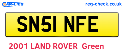 SN51NFE are the vehicle registration plates.