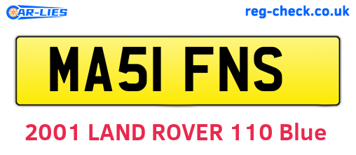 MA51FNS are the vehicle registration plates.