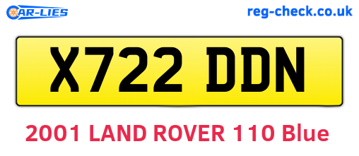 X722DDN are the vehicle registration plates.