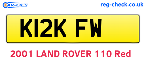 K12KFW are the vehicle registration plates.