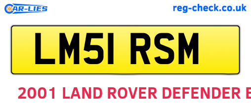 LM51RSM are the vehicle registration plates.