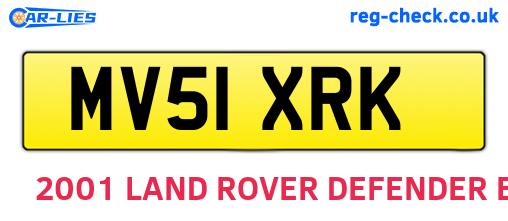 MV51XRK are the vehicle registration plates.