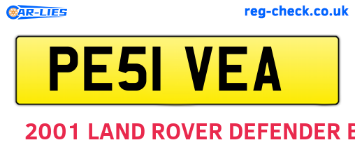 PE51VEA are the vehicle registration plates.