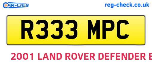 R333MPC are the vehicle registration plates.