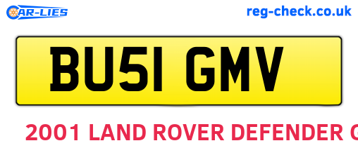 BU51GMV are the vehicle registration plates.