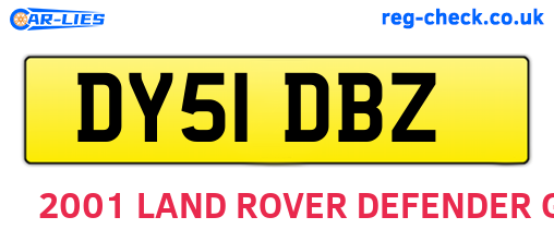 DY51DBZ are the vehicle registration plates.