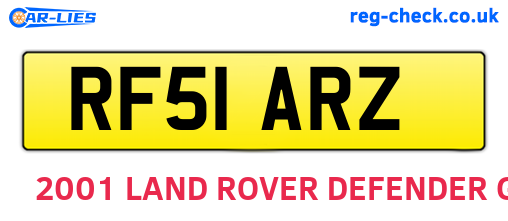 RF51ARZ are the vehicle registration plates.