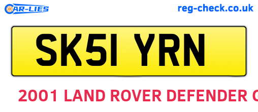 SK51YRN are the vehicle registration plates.