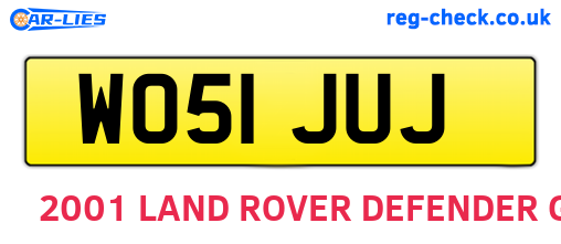 WO51JUJ are the vehicle registration plates.