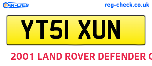YT51XUN are the vehicle registration plates.