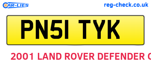PN51TYK are the vehicle registration plates.