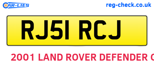 RJ51RCJ are the vehicle registration plates.