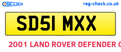 SD51MXX are the vehicle registration plates.