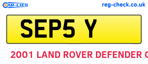 SEP5Y are the vehicle registration plates.