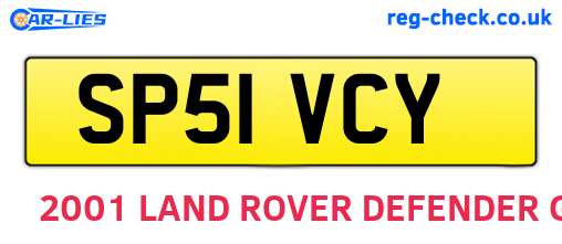 SP51VCY are the vehicle registration plates.