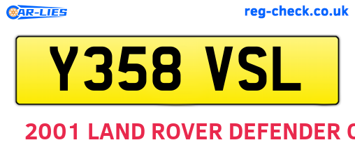 Y358VSL are the vehicle registration plates.