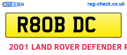 R80BDC are the vehicle registration plates.