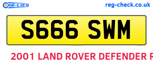 S666SWM are the vehicle registration plates.