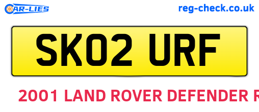 SK02URF are the vehicle registration plates.
