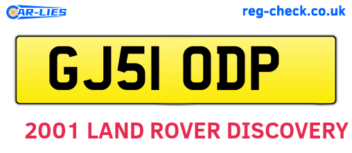 GJ51ODP are the vehicle registration plates.