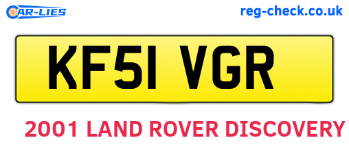 KF51VGR are the vehicle registration plates.